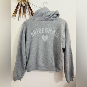 Wildfox “Bridesmaid” Zipper Cropped Long Sleeve Hoodie Size Medium